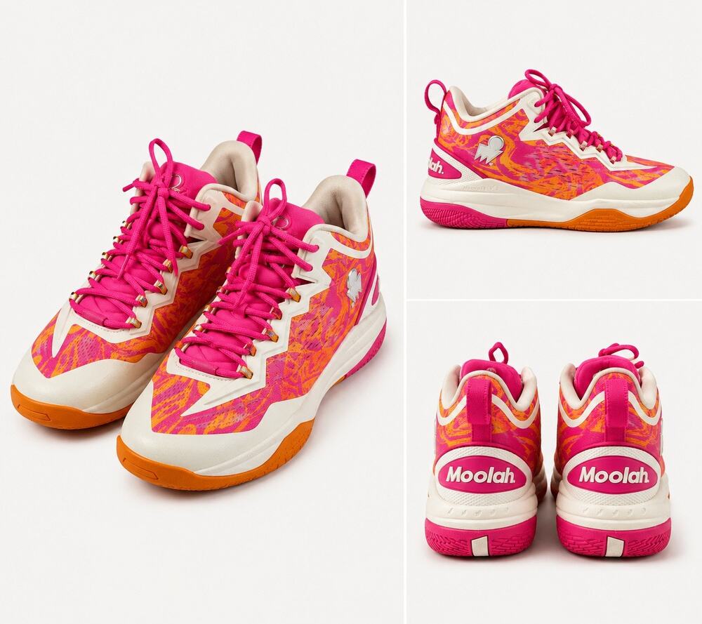 Moolah Kicks Neovolt Pro V2 Women’s 8.5 Basketball Shoes Orange Pink Sneakers
